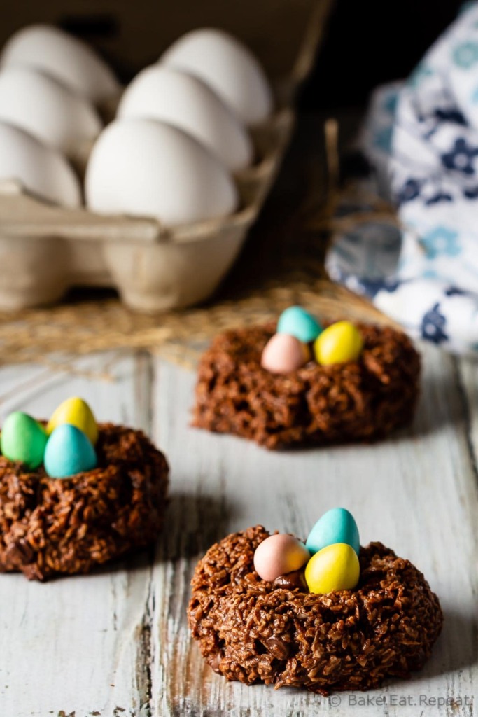 Birds nest chocolate macaroon cookies