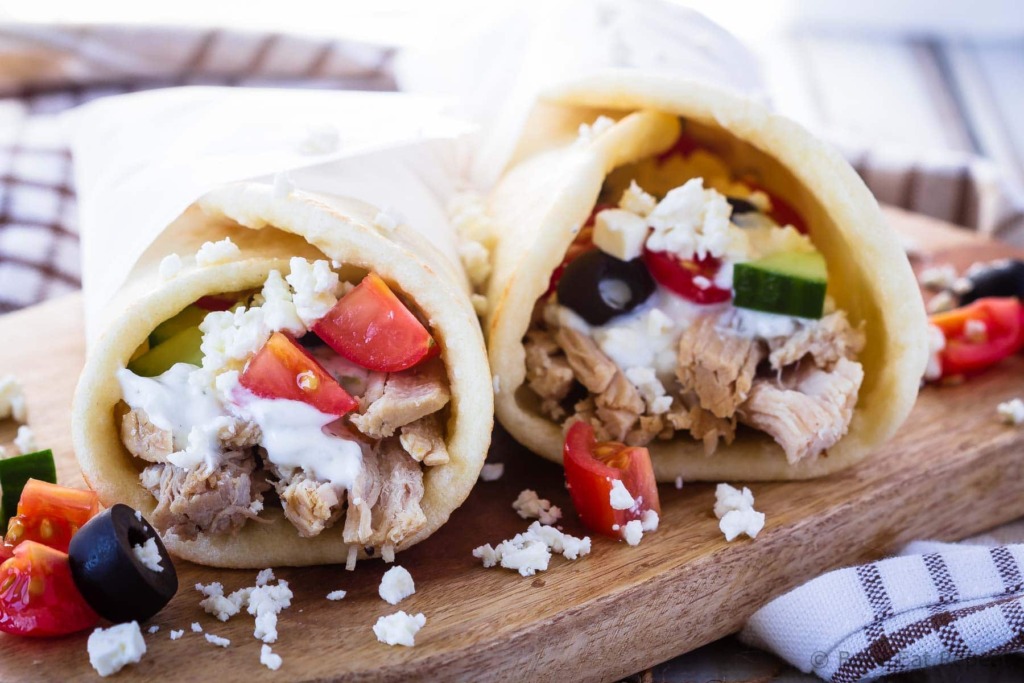 Instant Pot Greek pork wraps