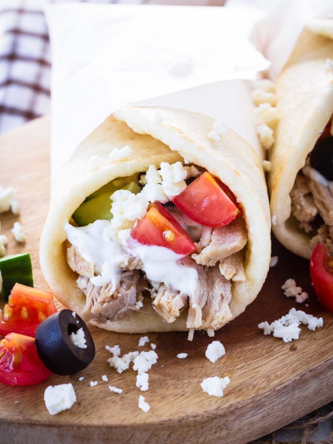 Instant Pot Greek Pork wraps