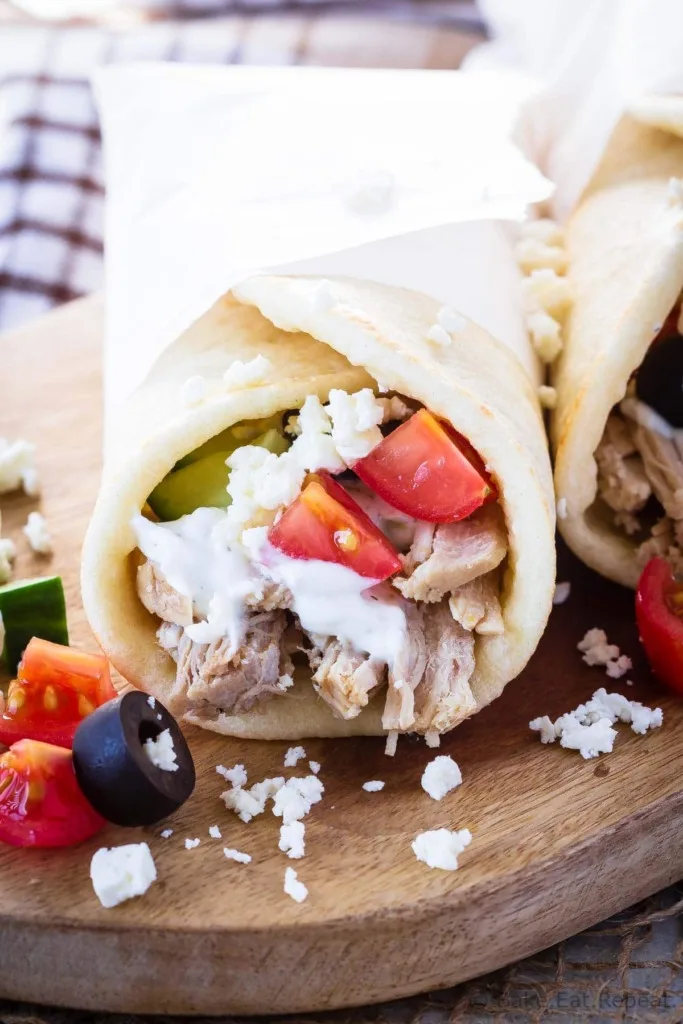 Instant Pot Greek Pork wraps