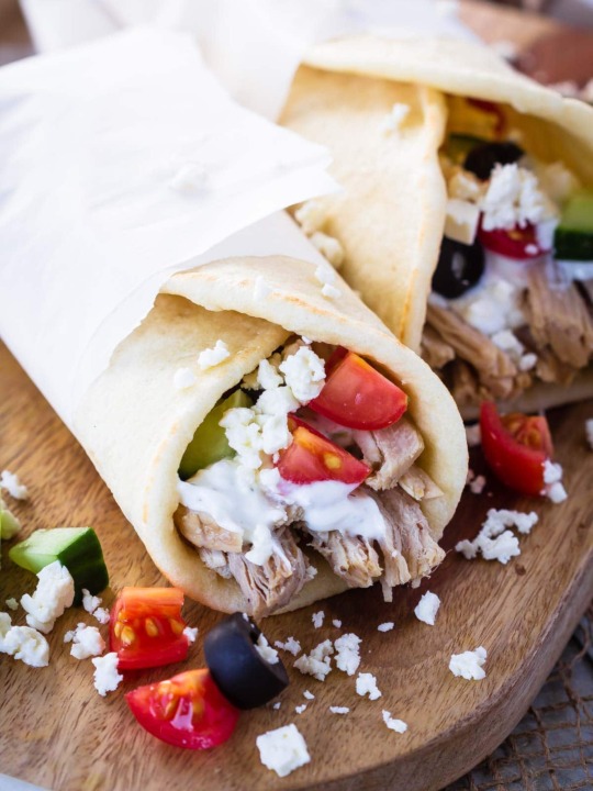 Instant Pot Greek Pork Wraps