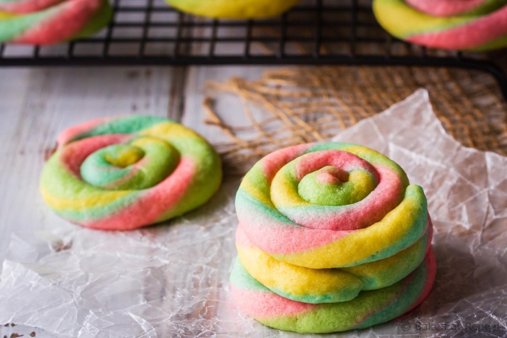 Rainbow cream cheese cookies