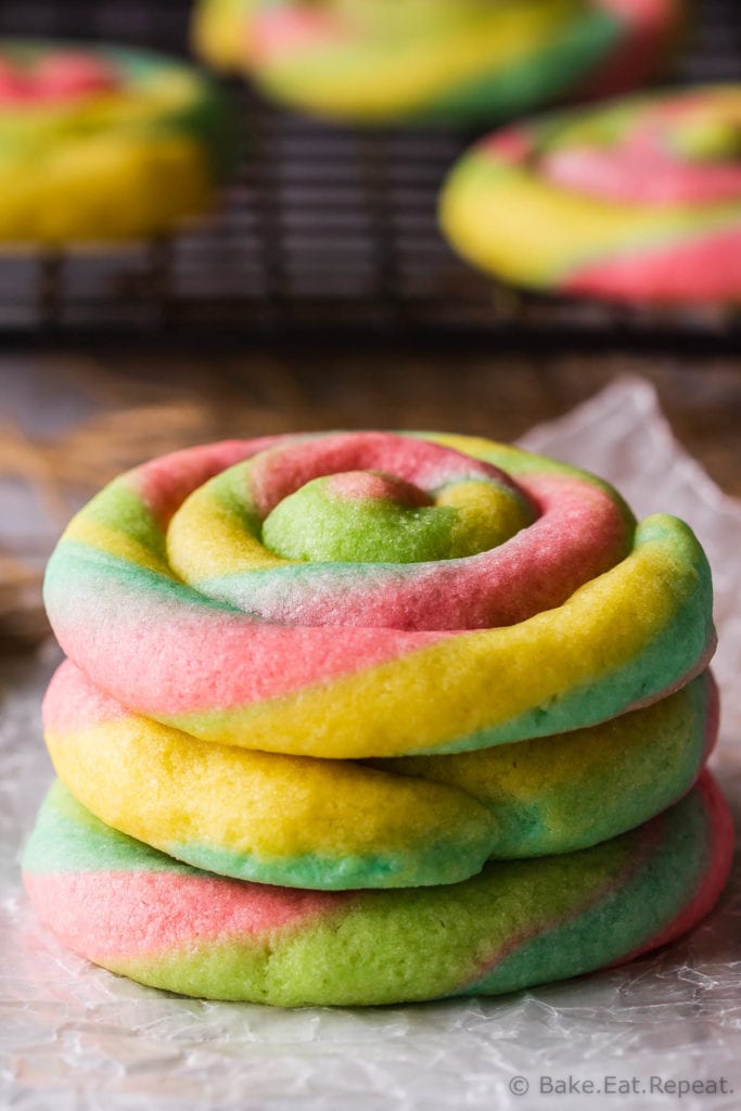 Rainbow cream cheese cookies