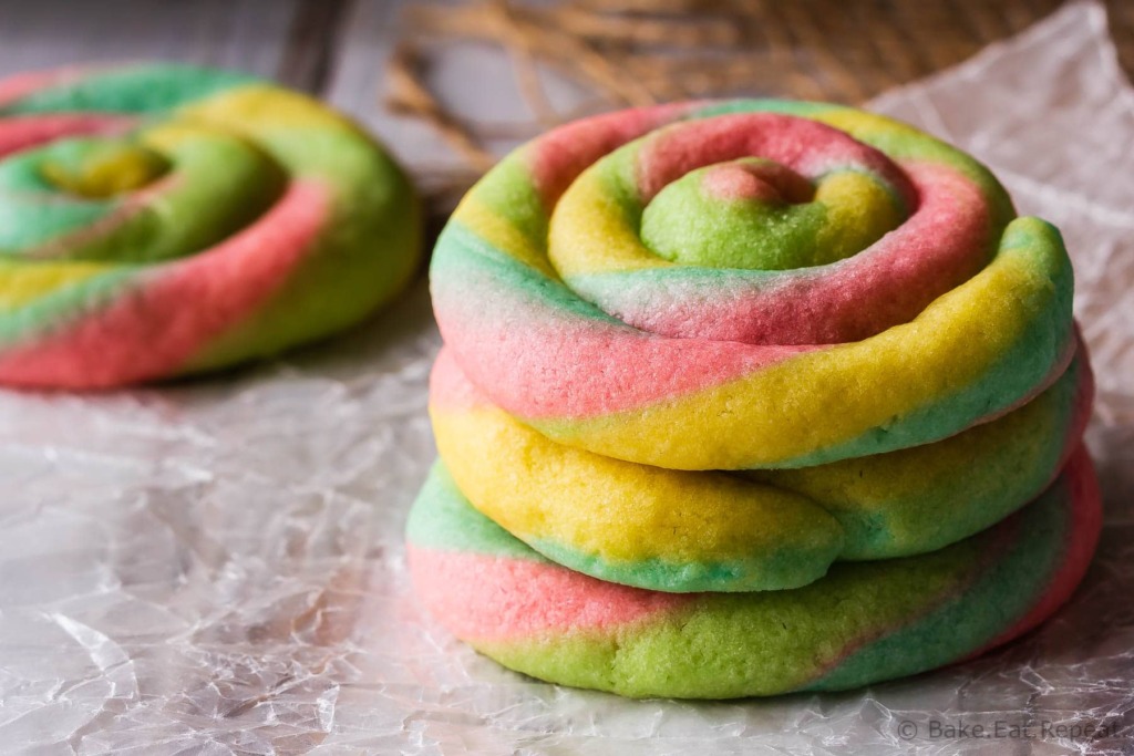 Rainbow cream cheese cookies