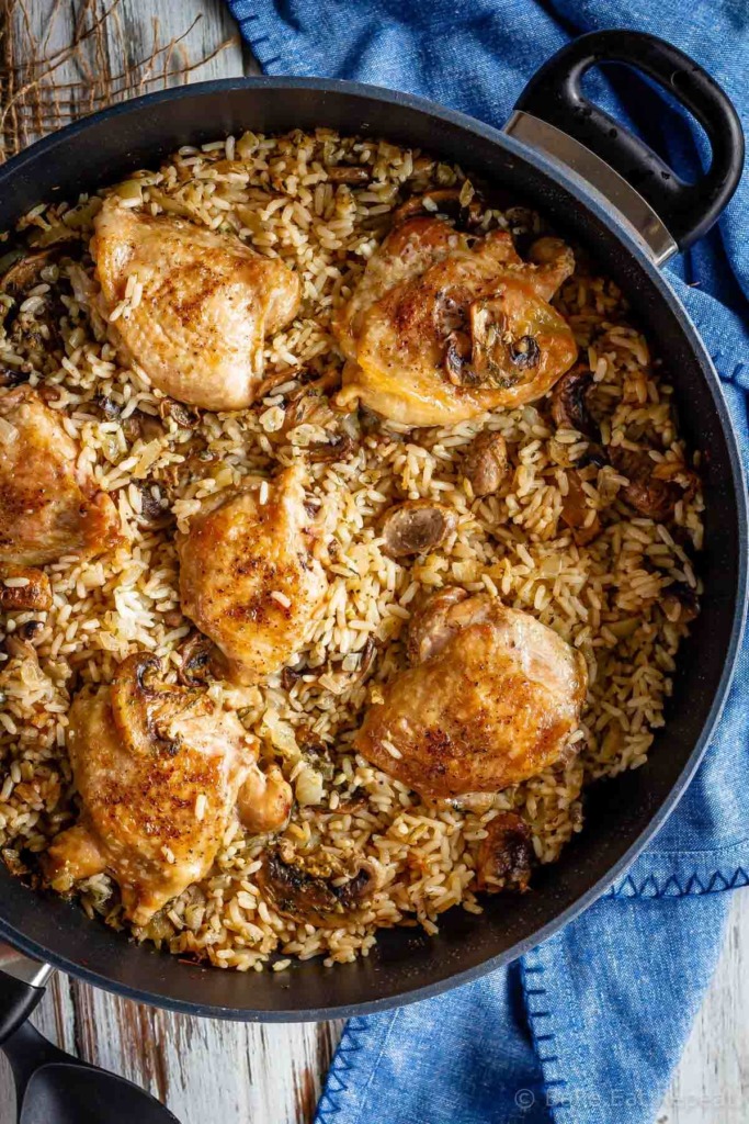 One Pot Mushroom chicken and rice