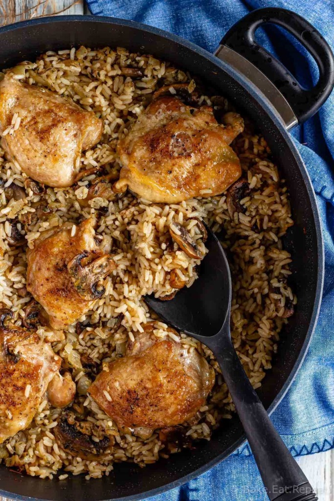 Mushroom chicken and rice