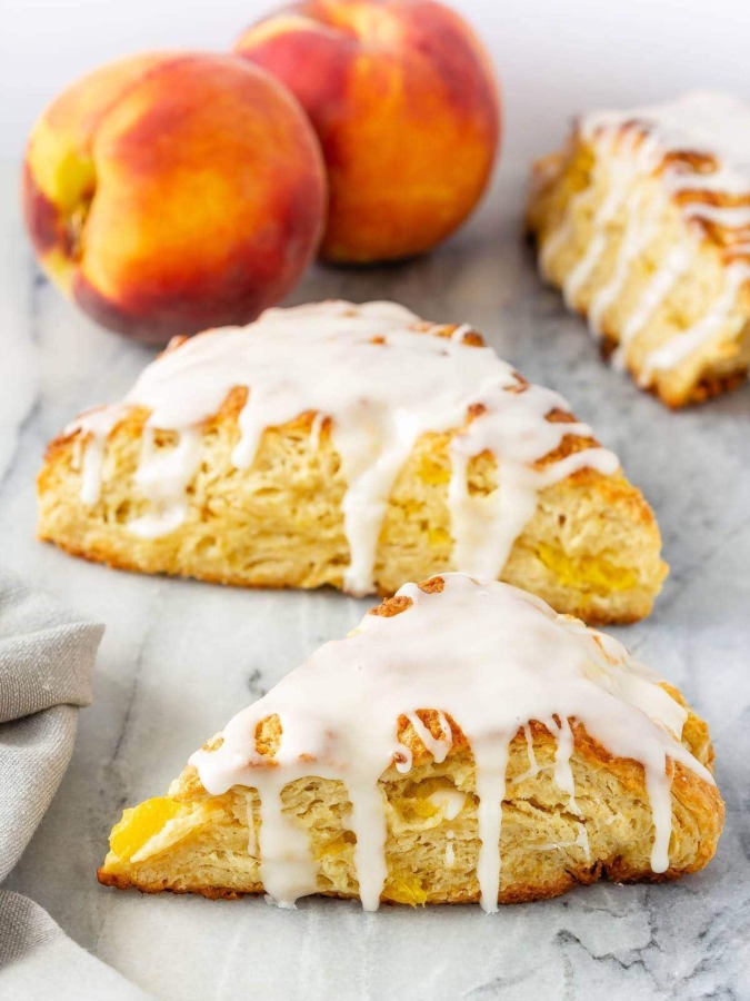 Fresh summer peach scones