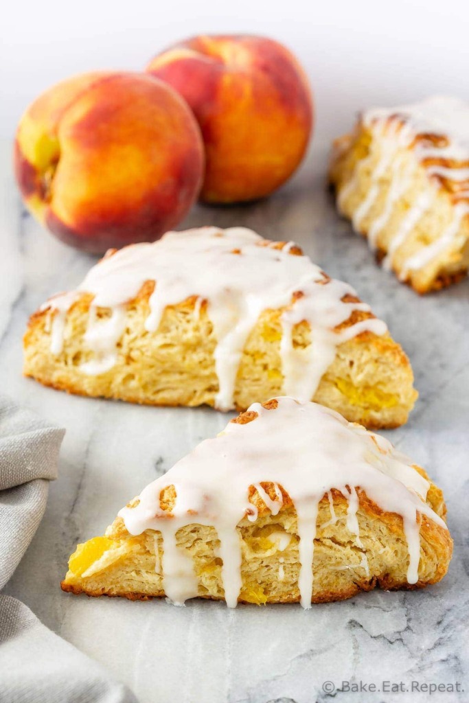 Fresh summer peach scones