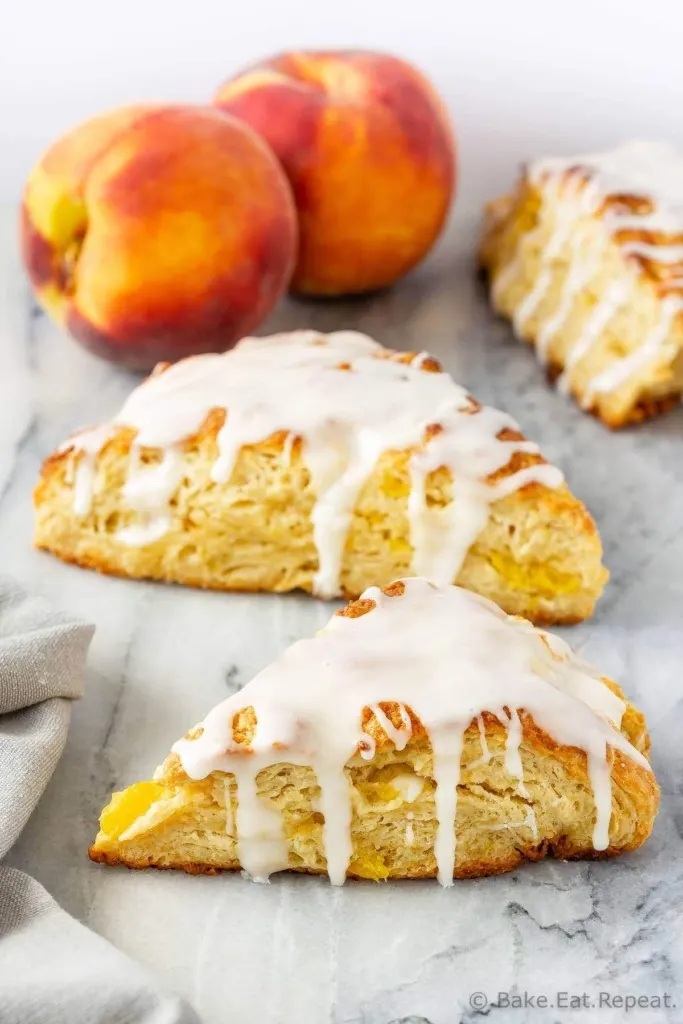 Fresh summer peach scones