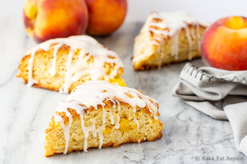 Flaky peach scones