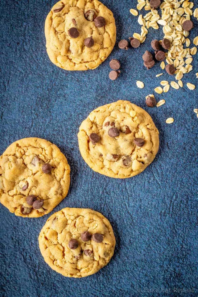 Chocolate chip oatmeal peanut butter cookies