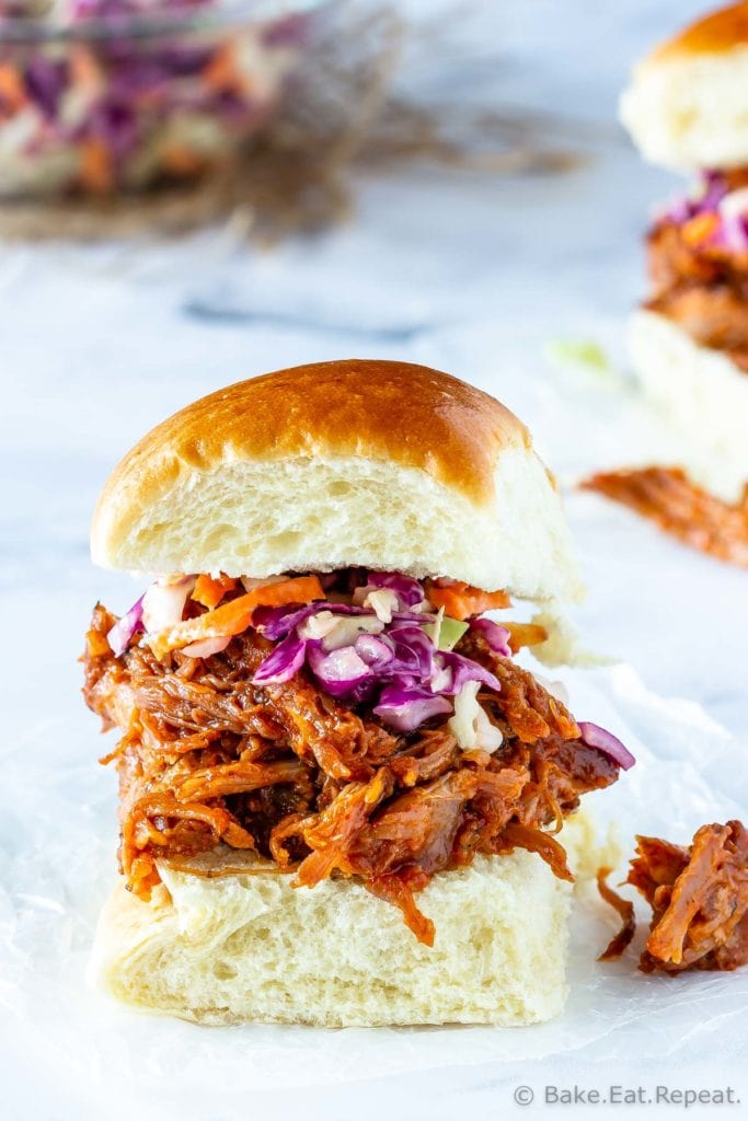 Easy pulled pork in the Instant Pot or the slow cooker
