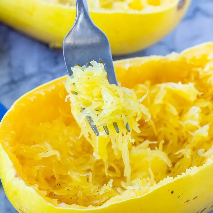 Perfectly cooked spaghetti squash in 4 minutes with the Instant pot!