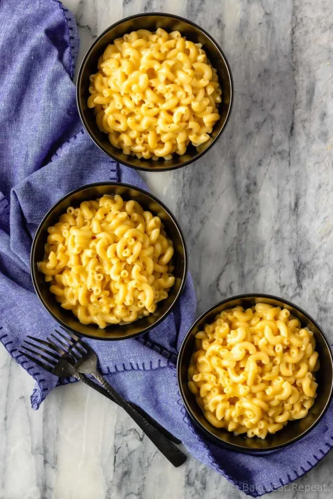 Homemade macaroni and cheese with a from scratch cheese sauce for the pasta.