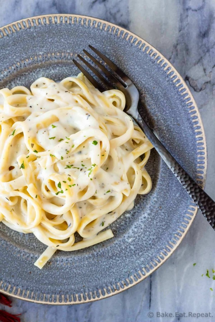 Easy to make, homemade, light alfredo sauce.