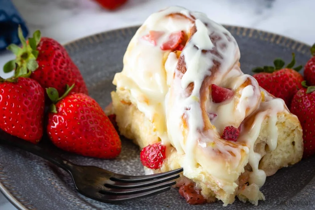 Strawberry lemon sweet rolls that are perfect for brunch.