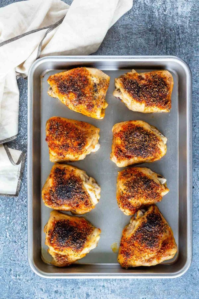 Crispy baked chicken thighs