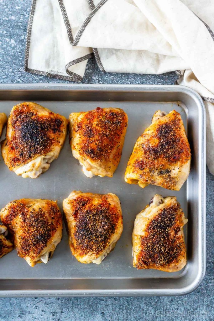 Crispy baked chicken thighs