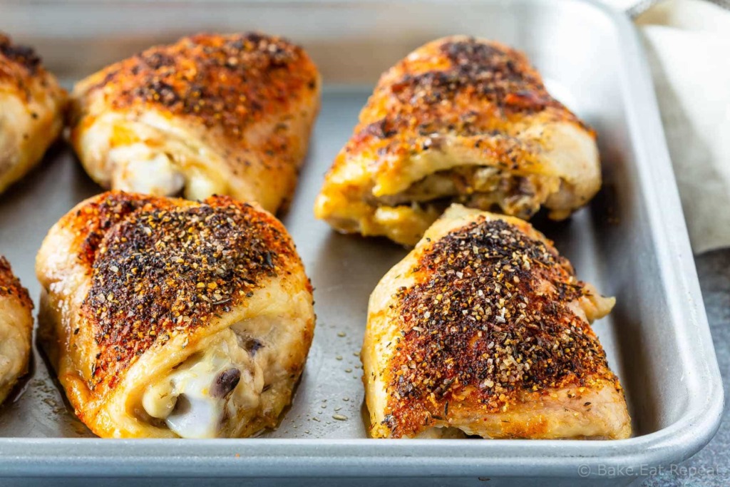 Crispy baked chicken thighs