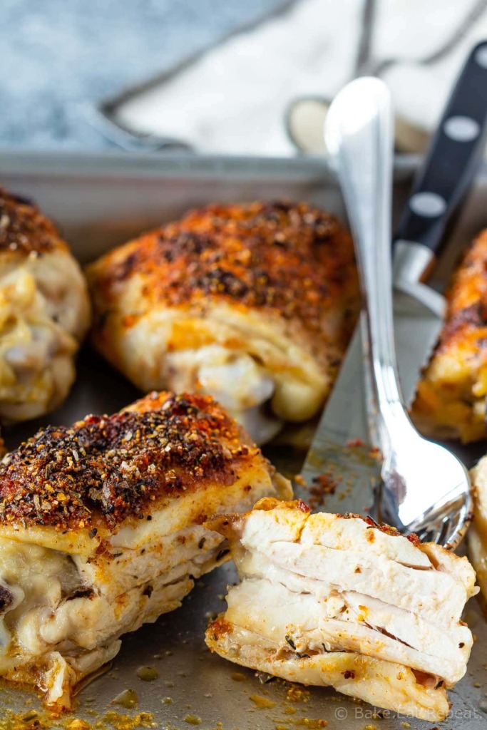 Crispy Baked Chicken Thighs - Bake. Eat. Repeat.