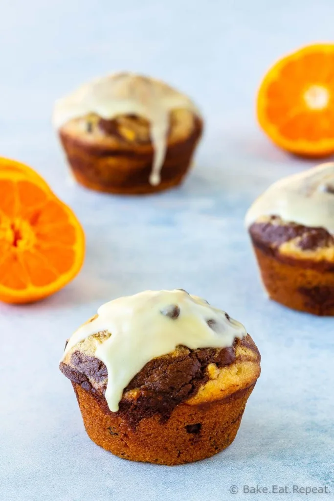 Easy Glazed Chocolate Orange Muffins