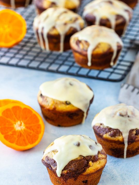 Glazed Chocolate Orange Muffins