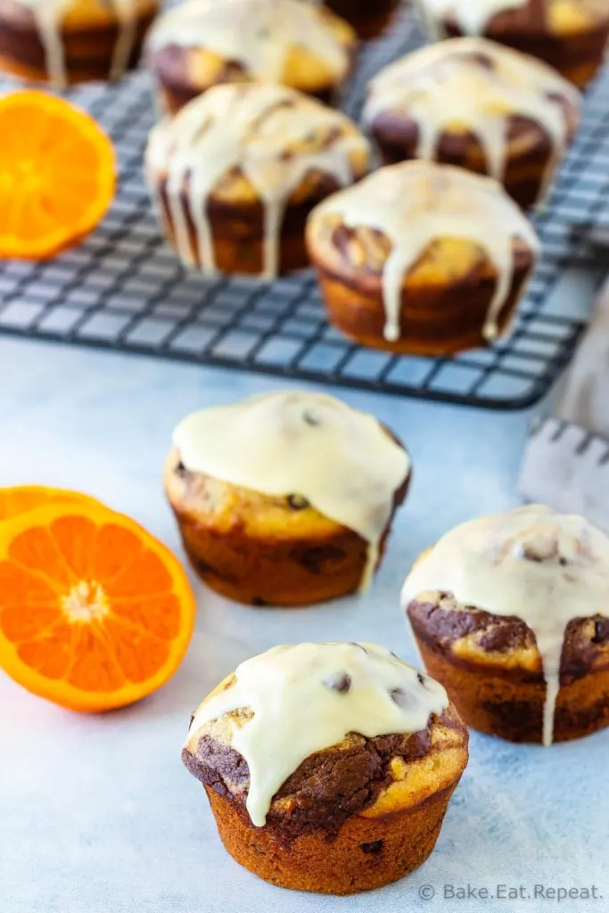 Easy Glazed Chocolate Orange Muffins