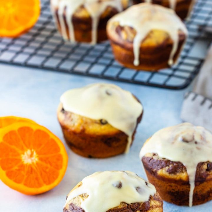 Easy Glazed Chocolate Orange Muffins