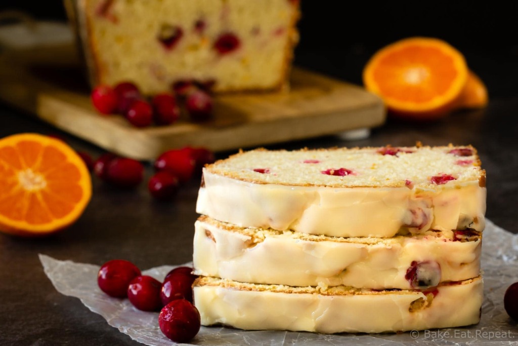 Orange cranberry bread with a sweet orange glaze