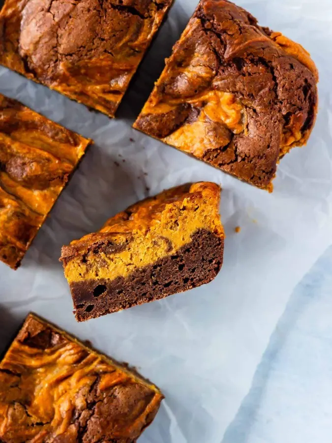 Easy pumpkin cream cheese brownies