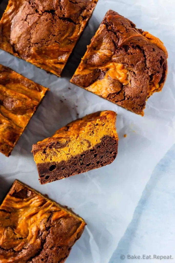 Easy pumpkin cream cheese brownies