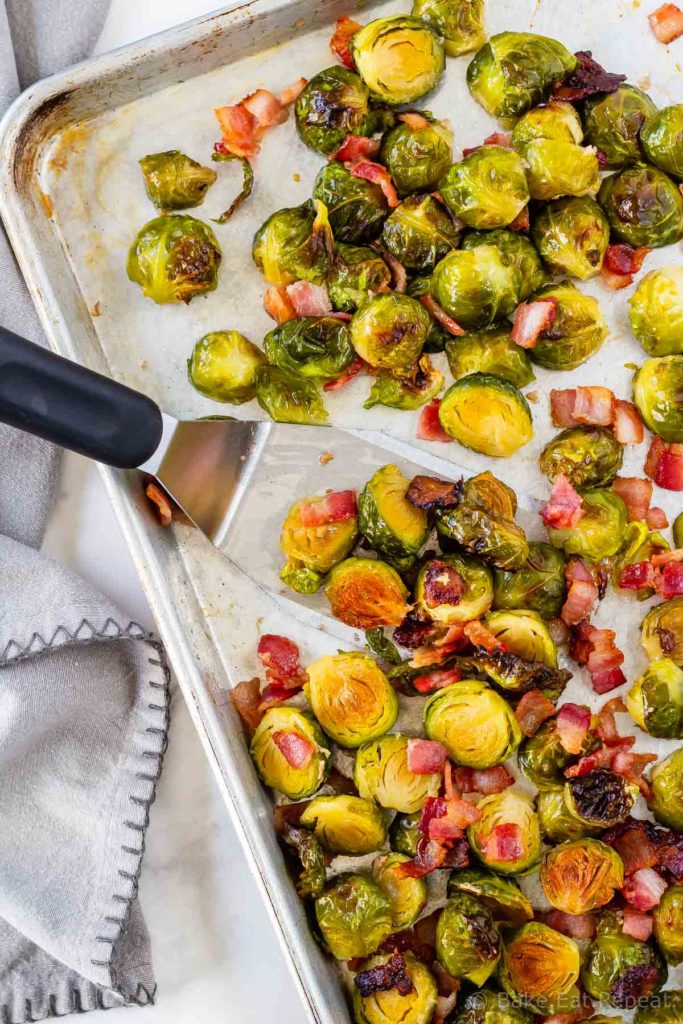 Maple bacon roasted Brussel sprouts