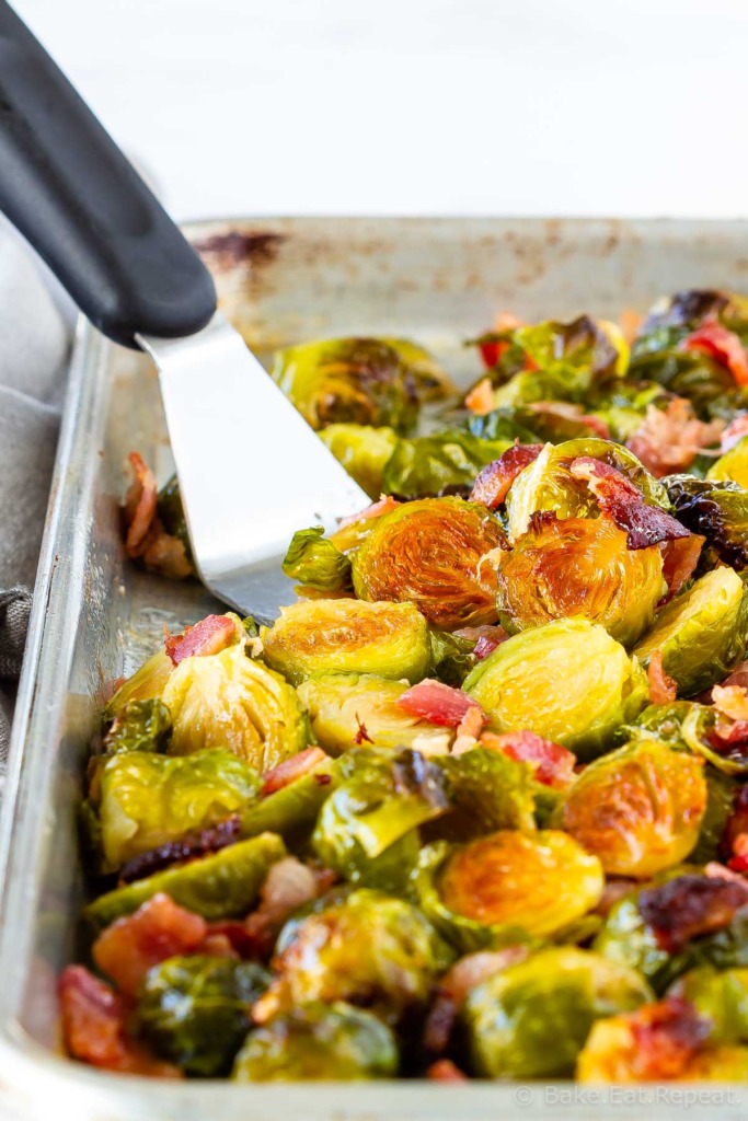 Roasted maple bacon Brussel sprouts