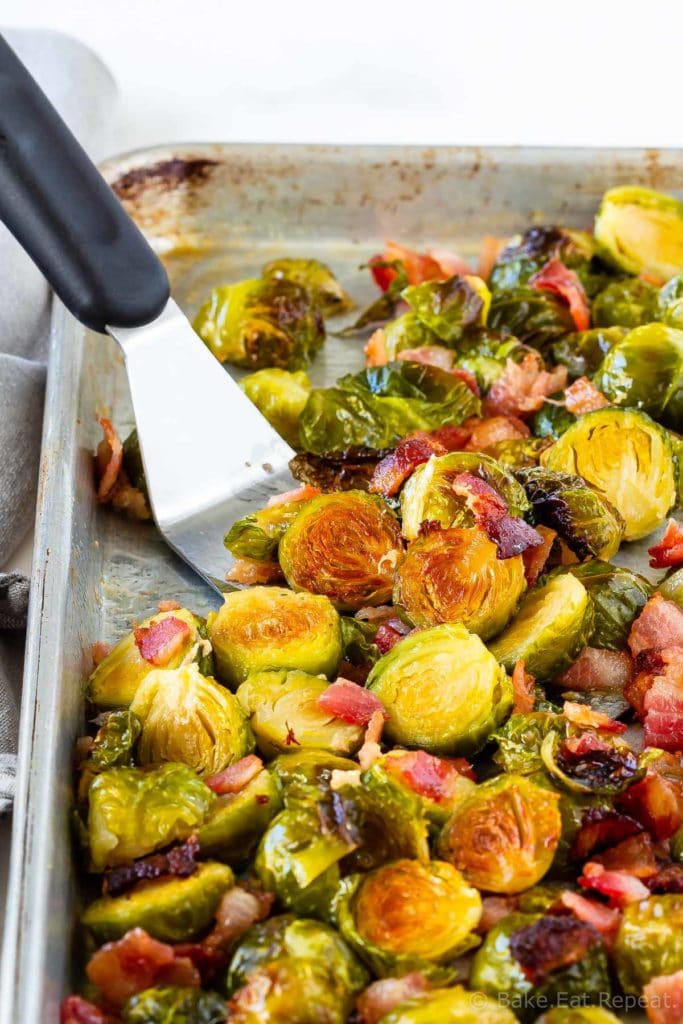 Roasted maple bacon Brussel sprouts