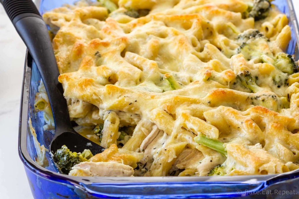 Chicken Broccoli Alfredo Penne - Bake. Eat. Repeat.