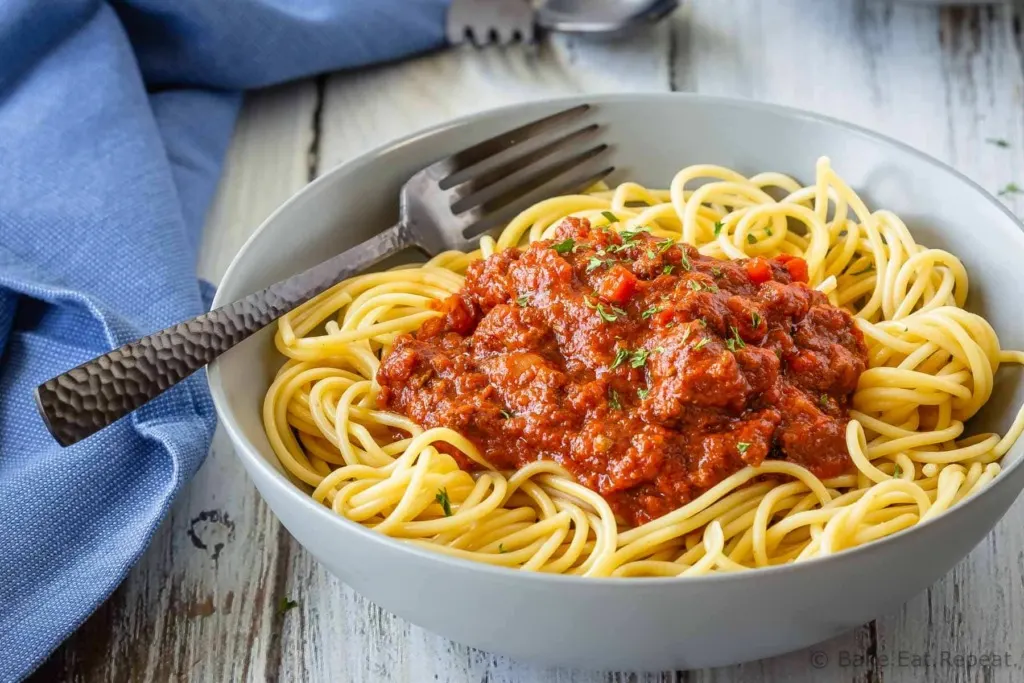 Slow cooker, freezer friendly, Bolognese sauce