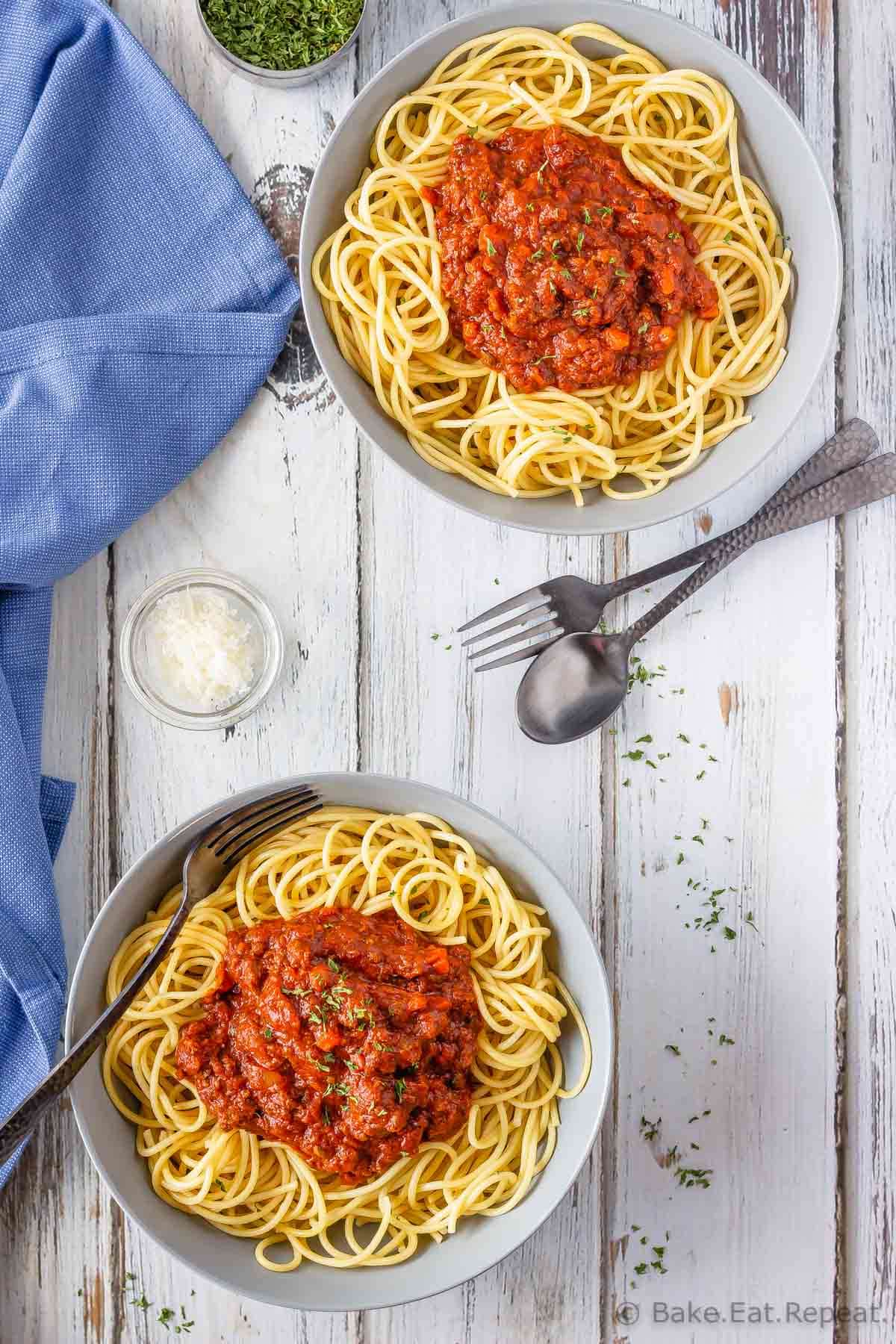 Easy Bolognese Sauce - Bake. Eat. Repeat.