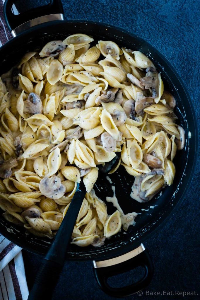 Homemade mushroom pasta sauce