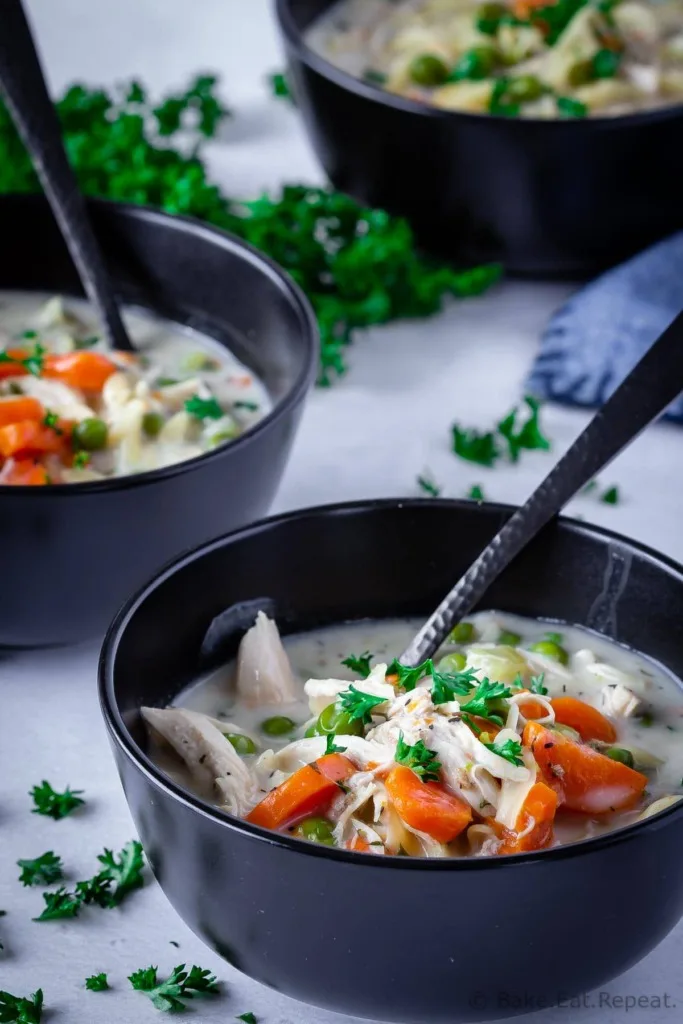 Easy Instant Pot Creamy chicken noodle soup