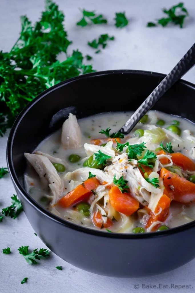 Creamy chicken noodle soup