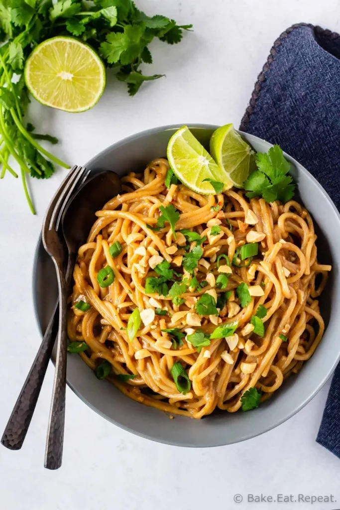 Homemade peanut noodles