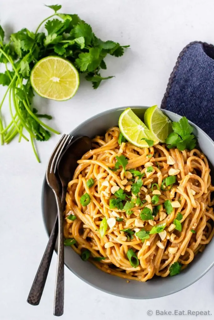 Easy to make peanut noodles with homemade peanut sauce