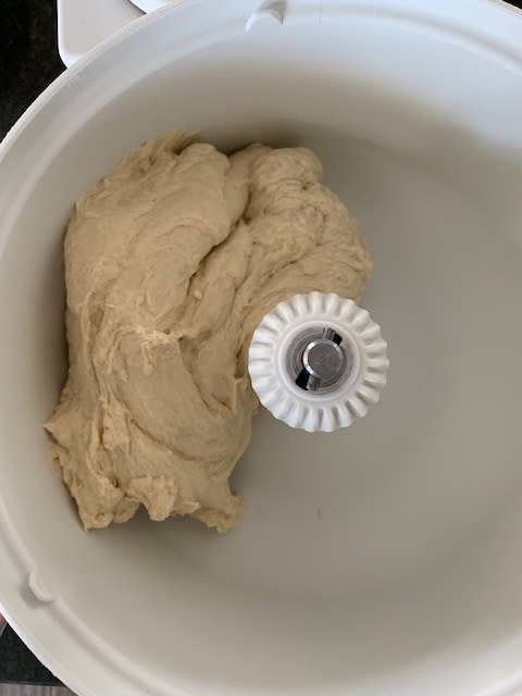 Bread dough after being kneaded.