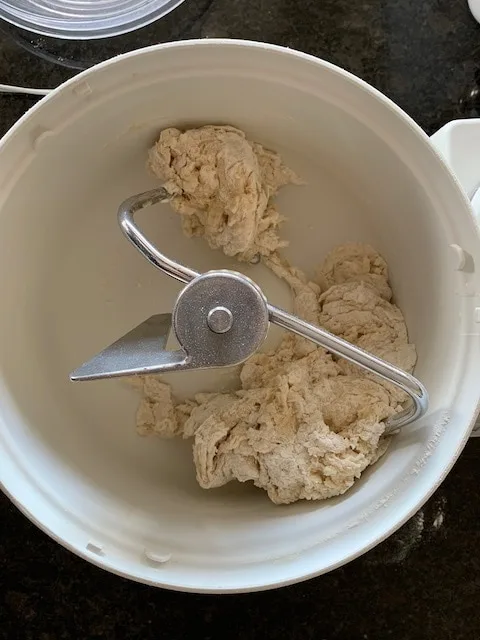 Over floured bread dough - if the dough looks like this, you need to add a bit more water.