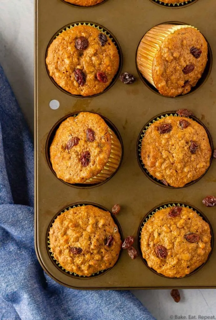 Easy refrigerator raisin bran muffins