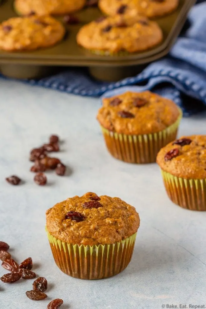 Healthy raisin bran muffins
