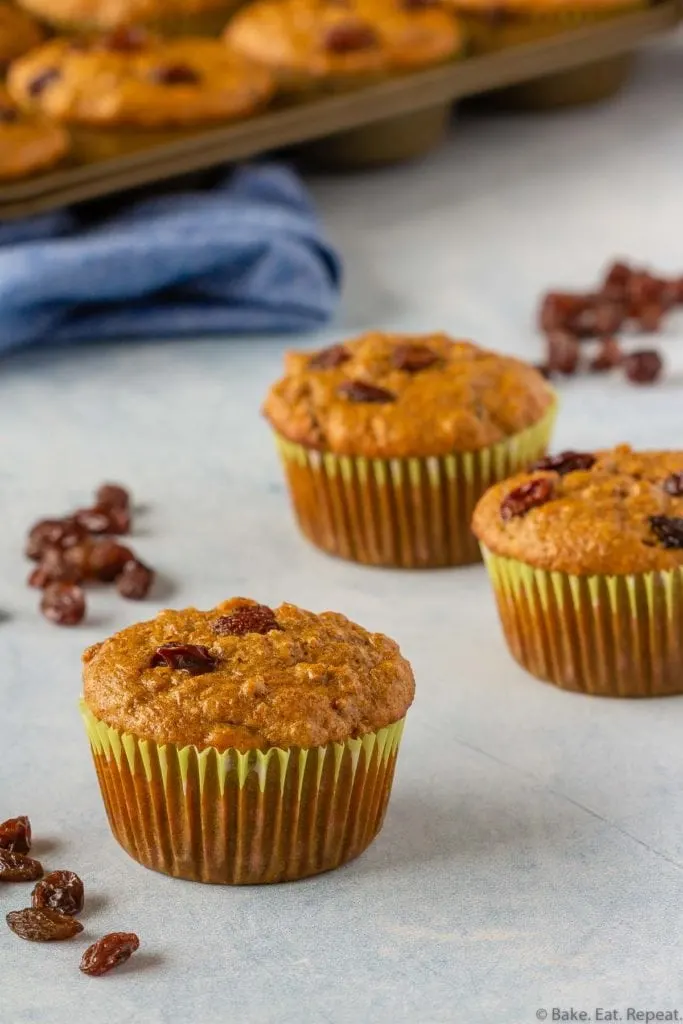 Healthy make ahead refrigerator raisin bran muffins