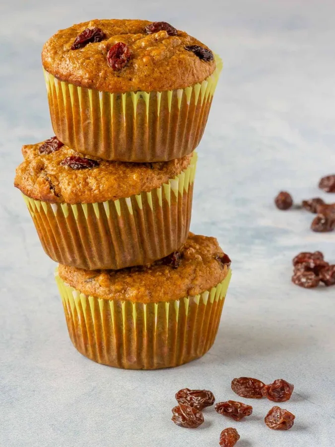 Quick and easy, make ahead raisin bran muffins