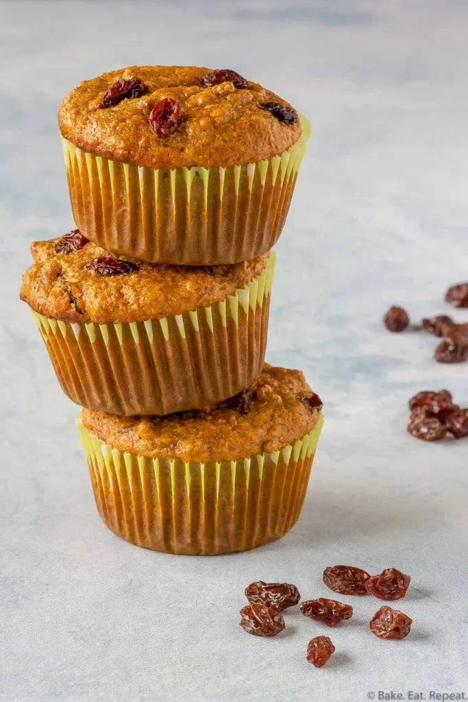 Quick and easy, make ahead raisin bran muffins