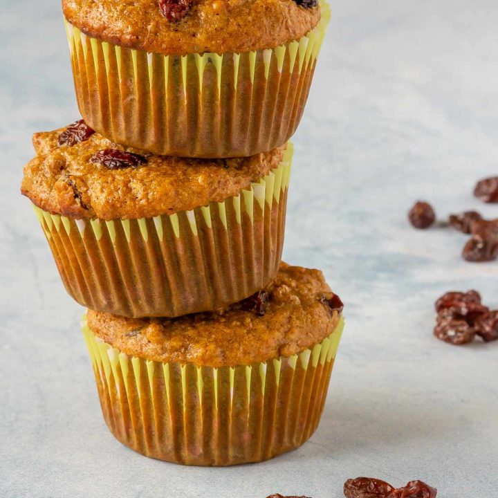 Quick and easy, make ahead raisin bran muffins
